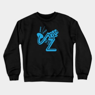 Jazz saxophone player 1930s swing style (blue) Crewneck Sweatshirt